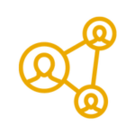 icon of three connected people nodes