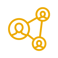 icon of three connected people nodes