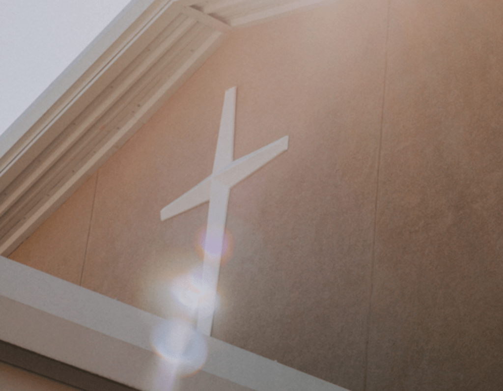 closeup of cross on church
